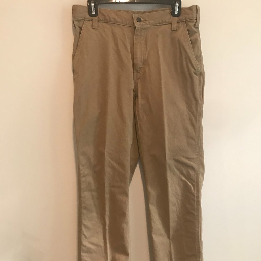 Carhartt Relaxed Fit Twill 5-Pocket Work Pant relaxed fit dark khaki.